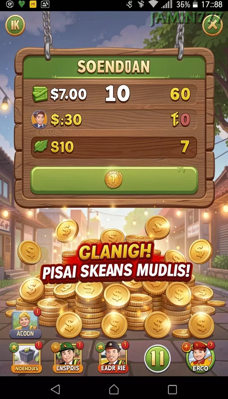 Cuplikan layar UNGUTOTO — menu navigasi