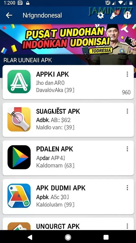 Cuplikan layar 55FIVE — menu navigasi